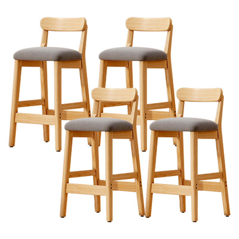Industrial Wooden Counter Height Stool Armless Bar Stool with Cushion