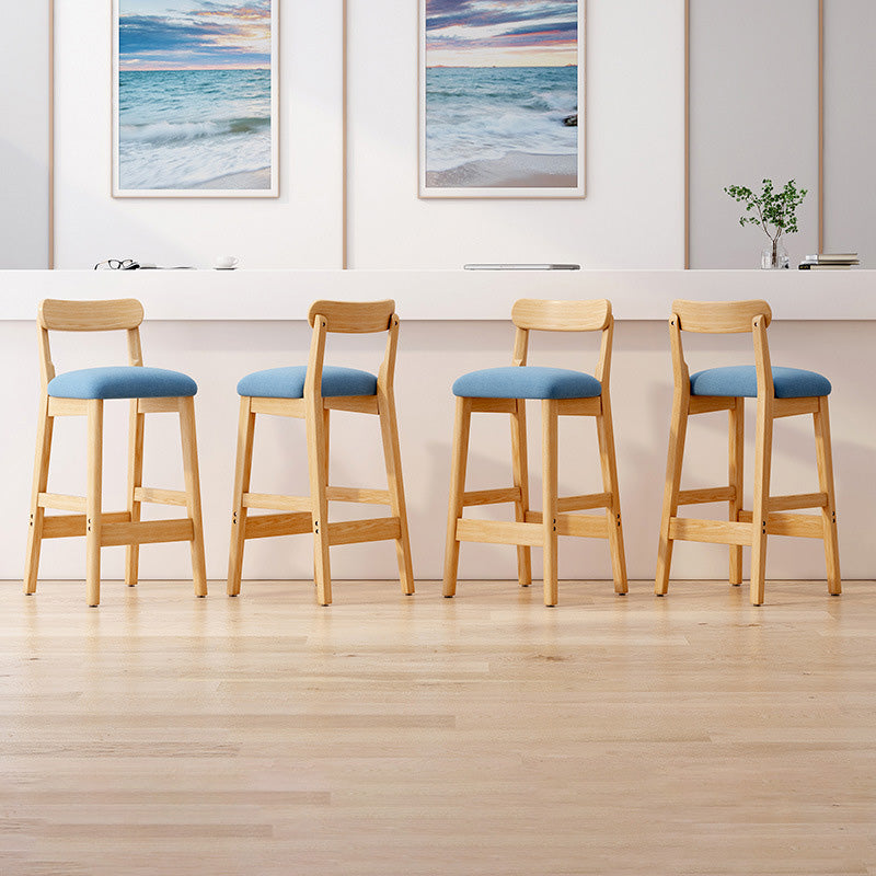 Industrial Wooden Counter Height Stool Armless Bar Stool with Cushion