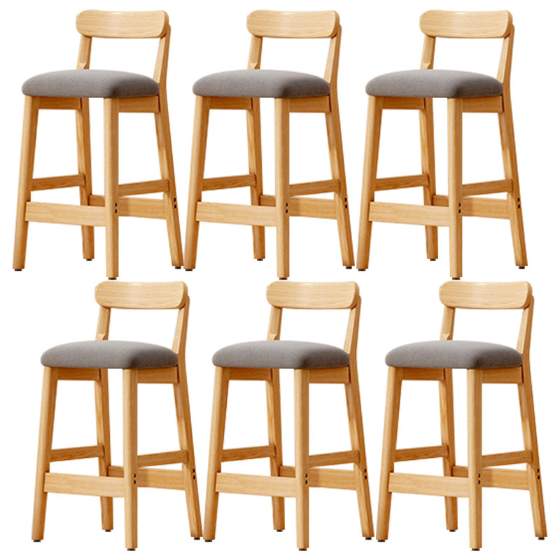Industrial Wooden Counter Height Stool Armless Bar Stool with Cushion