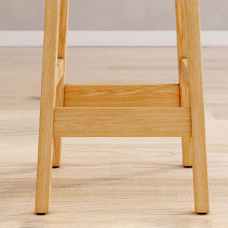 Industrial Wooden Counter Height Stool Armless Bar Stool with Cushion