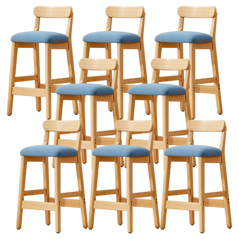 Industrial Wooden Counter Height Stool Armless Bar Stool with Cushion