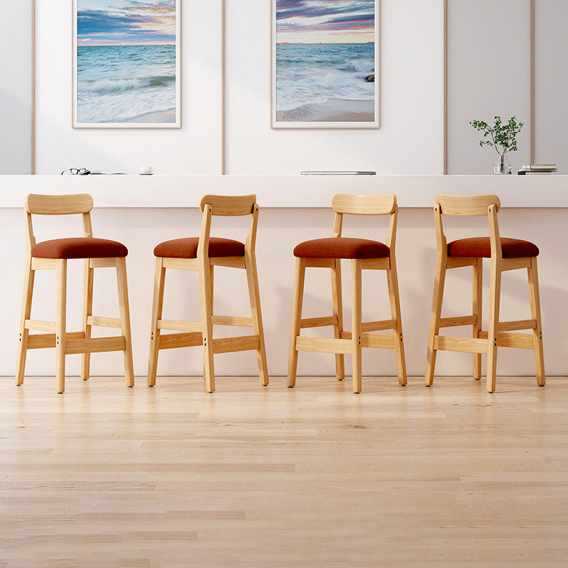 Industrial Wooden Counter Height Stool Armless Bar Stool with Cushion