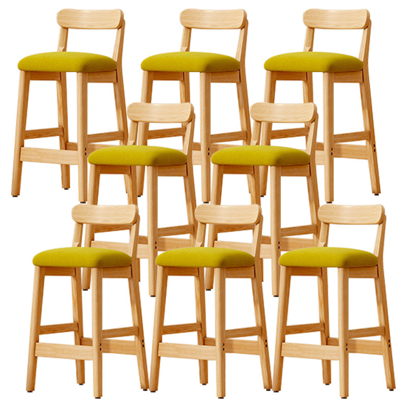 Industrial Wooden Counter Height Stool Armless Bar Stool with Cushion