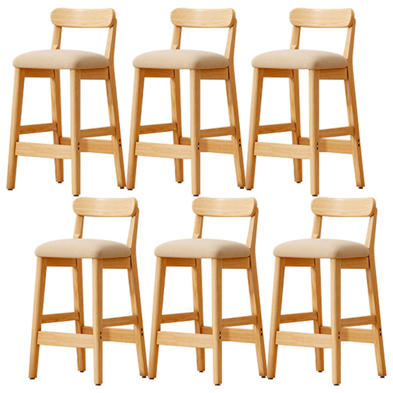 Industrial Wooden Counter Height Stool Armless Bar Stool with Cushion