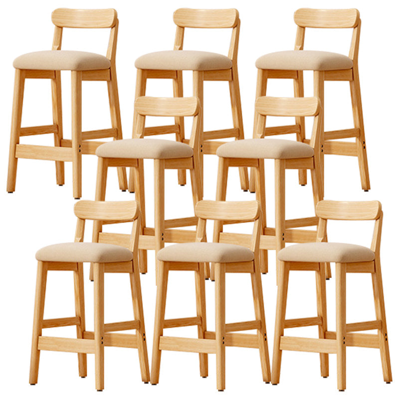 Industrial Wooden Counter Height Stool Armless Bar Stool with Cushion