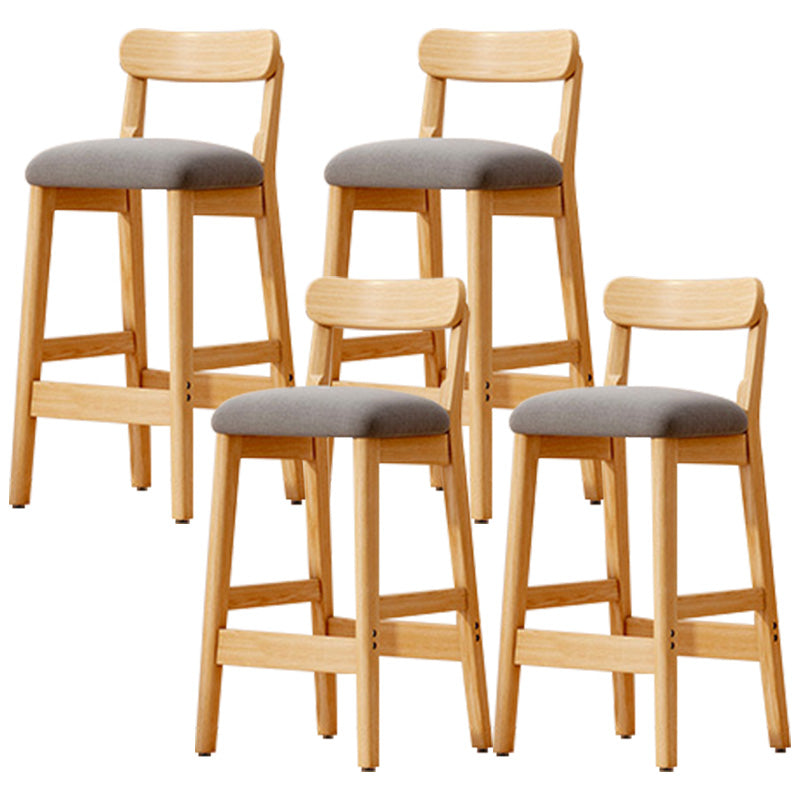Industrial Wooden Counter Height Stool Armless Bar Stool with Cushion