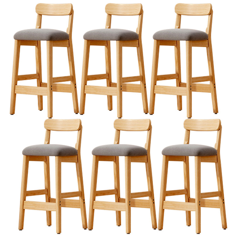 Industrial Wooden Counter Height Stool Armless Bar Stool with Cushion