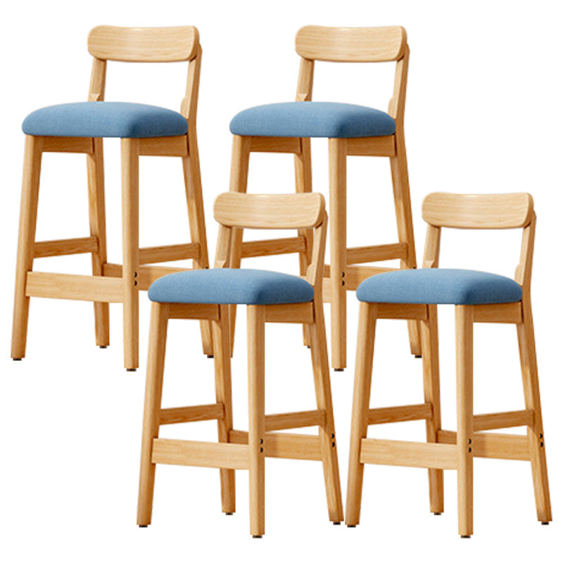 Industrial Wooden Counter Height Stool Armless Bar Stool with Cushion