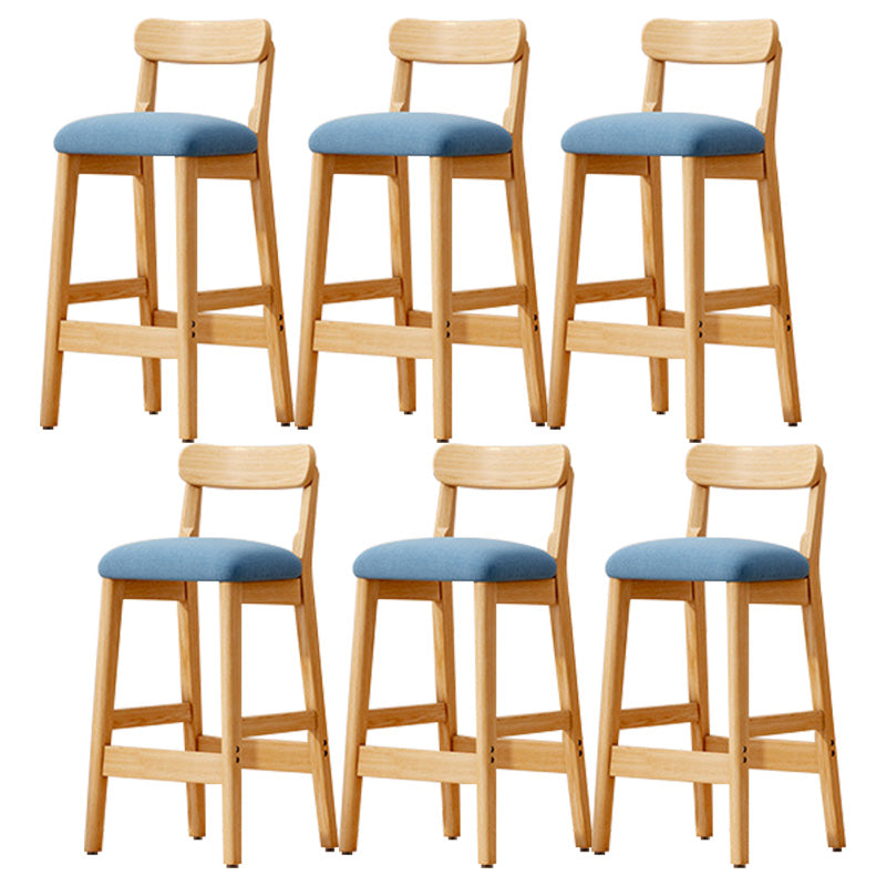 Industrial Wooden Counter Height Stool Armless Bar Stool with Cushion