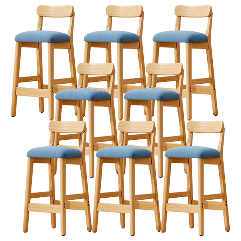 Industrial Wooden Counter Height Stool Armless Bar Stool with Cushion