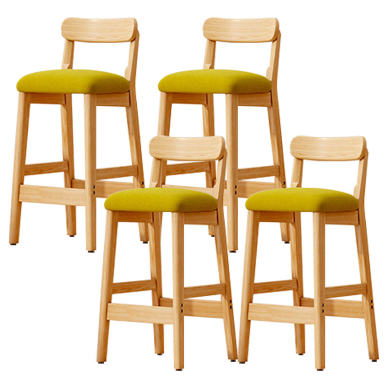 Industrial Wooden Counter Height Stool Armless Bar Stool with Cushion