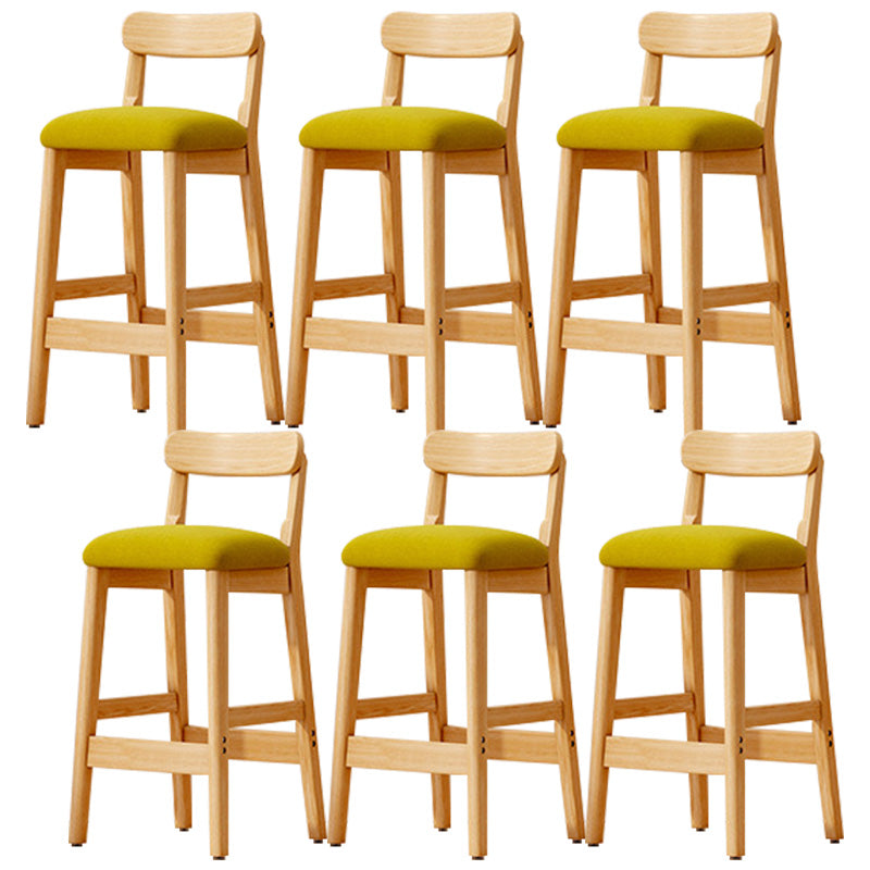 Industrial Wooden Counter Height Stool Armless Bar Stool with Cushion