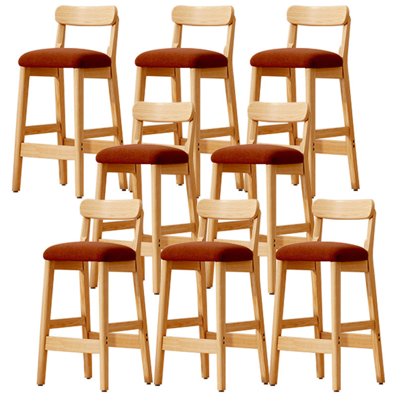 Industrial Wooden Counter Height Stool Armless Bar Stool with Cushion