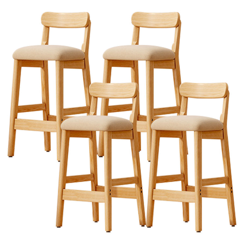 Industrial Wooden Counter Height Stool Armless Bar Stool with Cushion