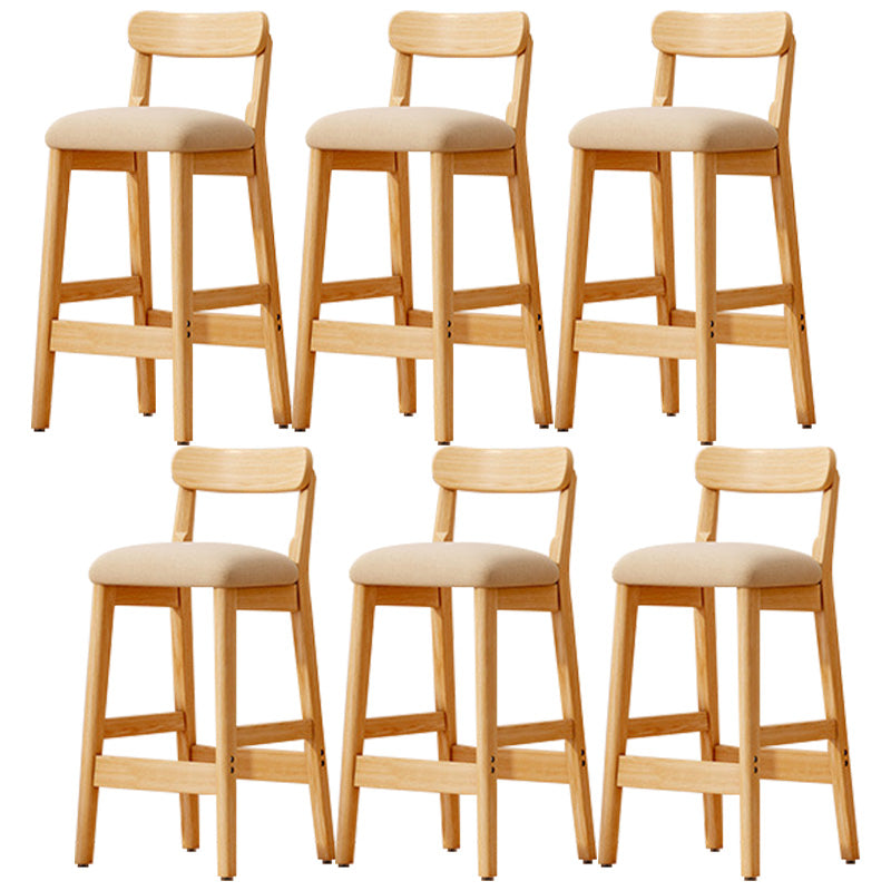 Industrial Wooden Counter Height Stool Armless Bar Stool with Cushion