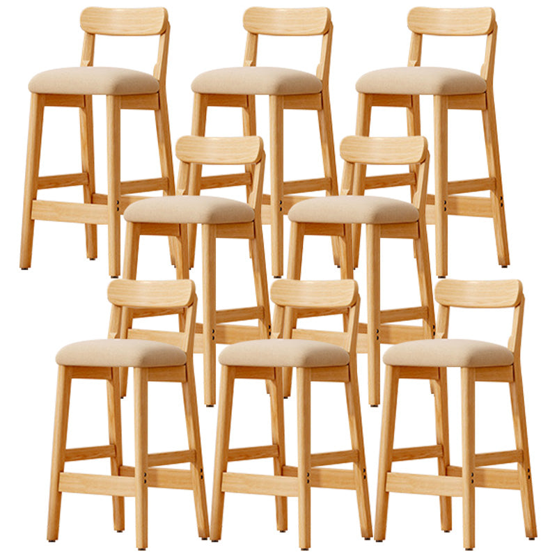 Industrial Wooden Counter Height Stool Armless Bar Stool with Cushion