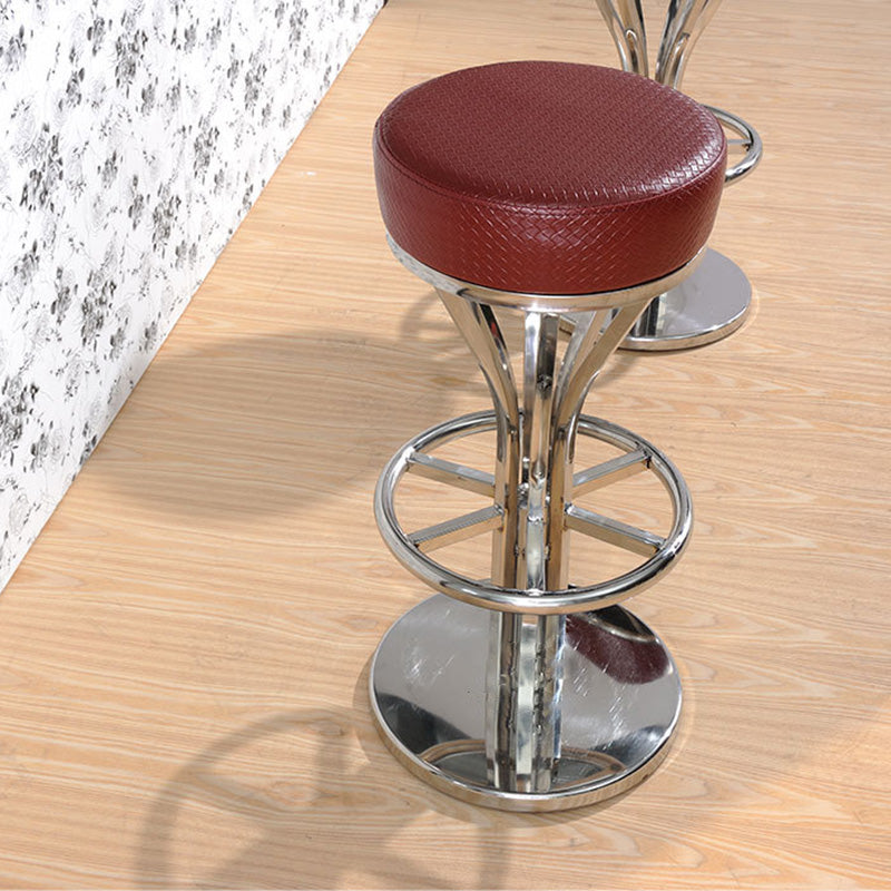 Contemporary Stainless Steel Counter Height Stools Backless Stool