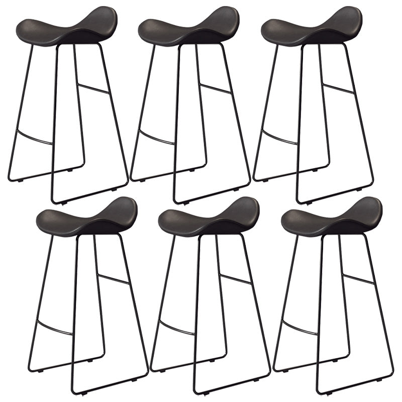 Glam Style Faux Leather Barstool Armless Bar Stool for Living Room