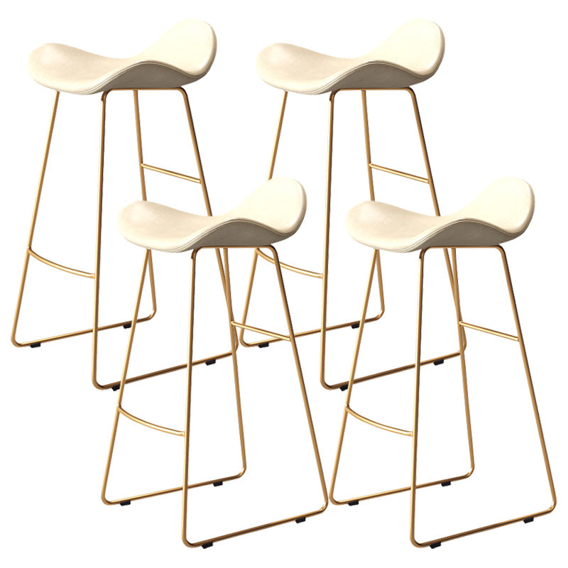 Glam Style Faux Leather Barstool Armless Bar Stool for Living Room