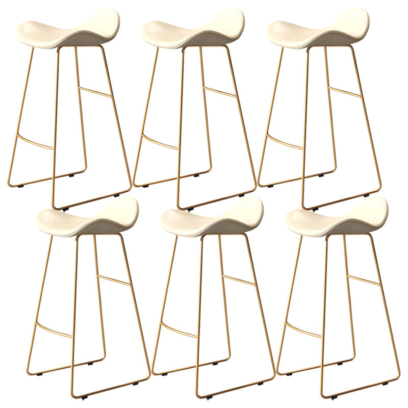 Glam Style Faux Leather Barstool Armless Bar Stool for Living Room