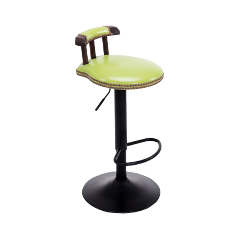 Industrial Leather Counter Height Stools Adjustable Height Bar Stool
