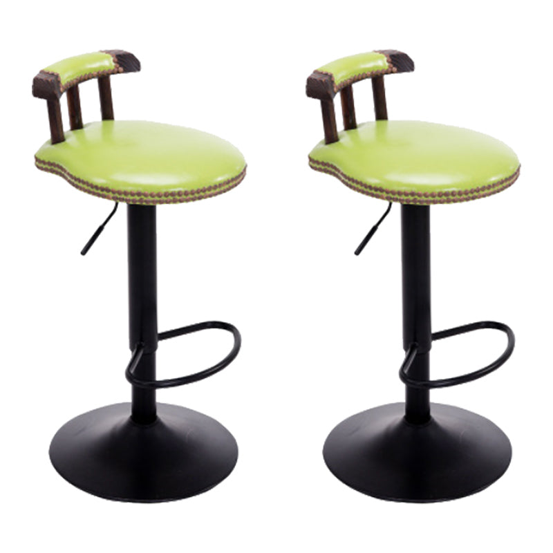 Industrial Leather Counter Height Stools Adjustable Height Bar Stool