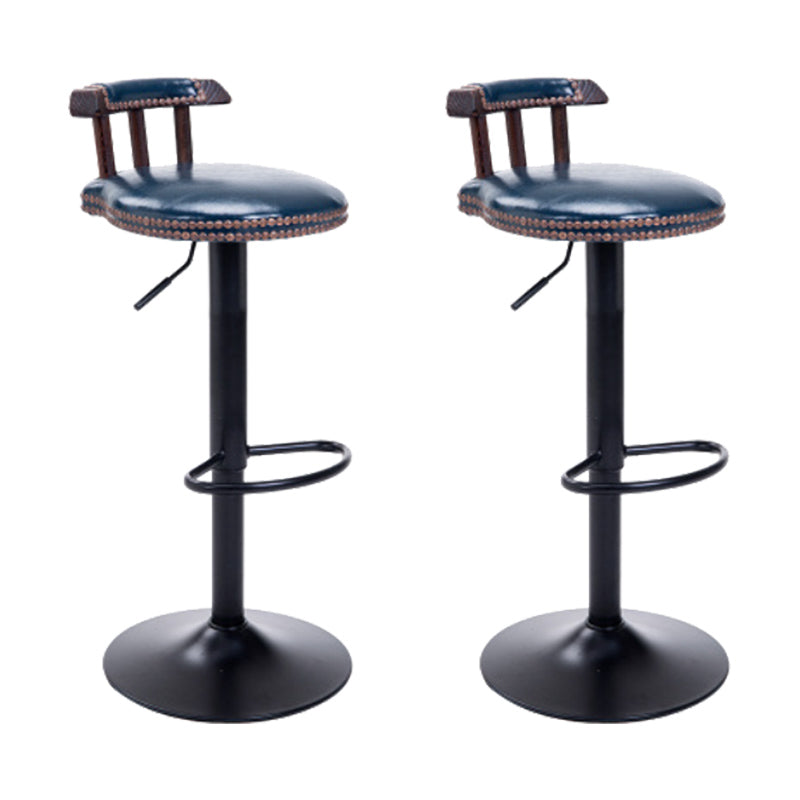 Industrial Leather Counter Height Stools Adjustable Height Bar Stool
