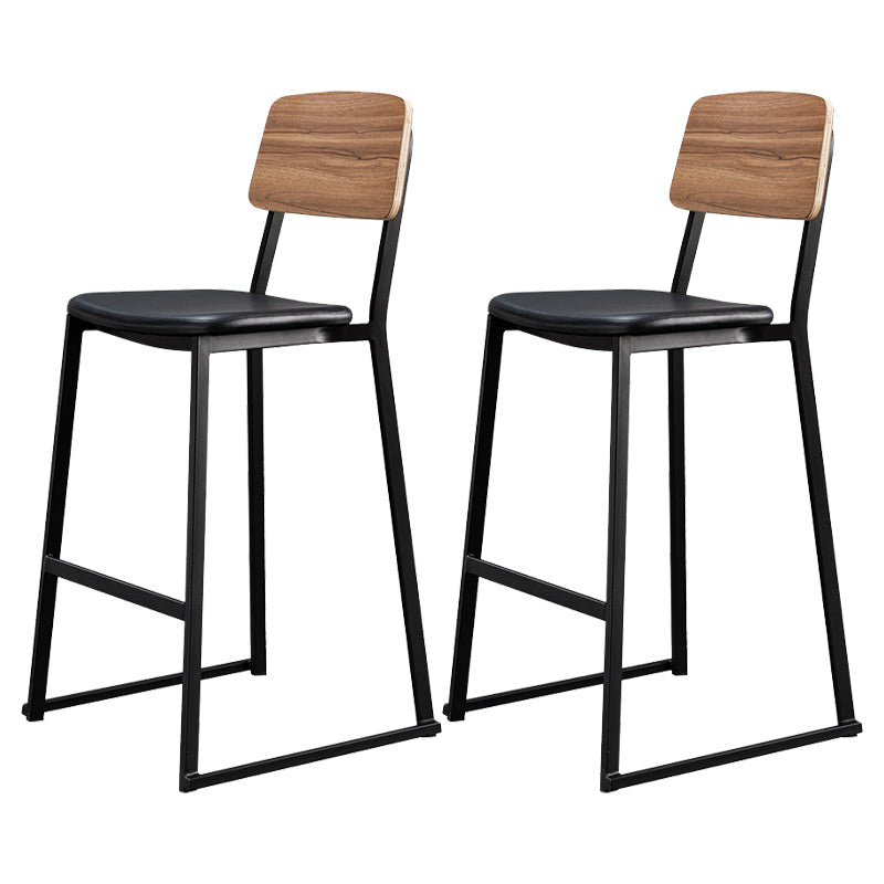 Contemporary Metal Counter Height Stools Black Base Bar Stool