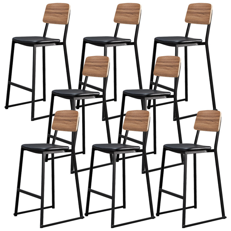Contemporary Metal Counter Height Stools Black Base Bar Stool