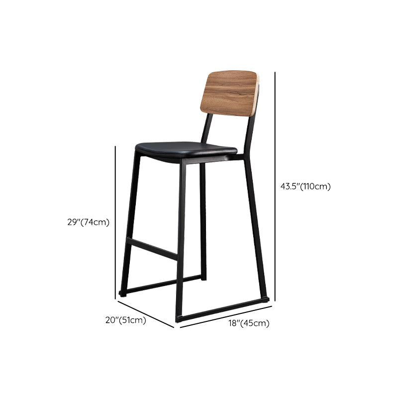 Contemporary Metal Counter Height Stools Black Base Bar Stool