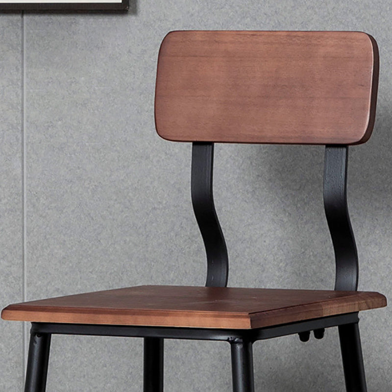 Modern Solid Wood Counter Stool Armless Bar Height Bar Stool with Footrest