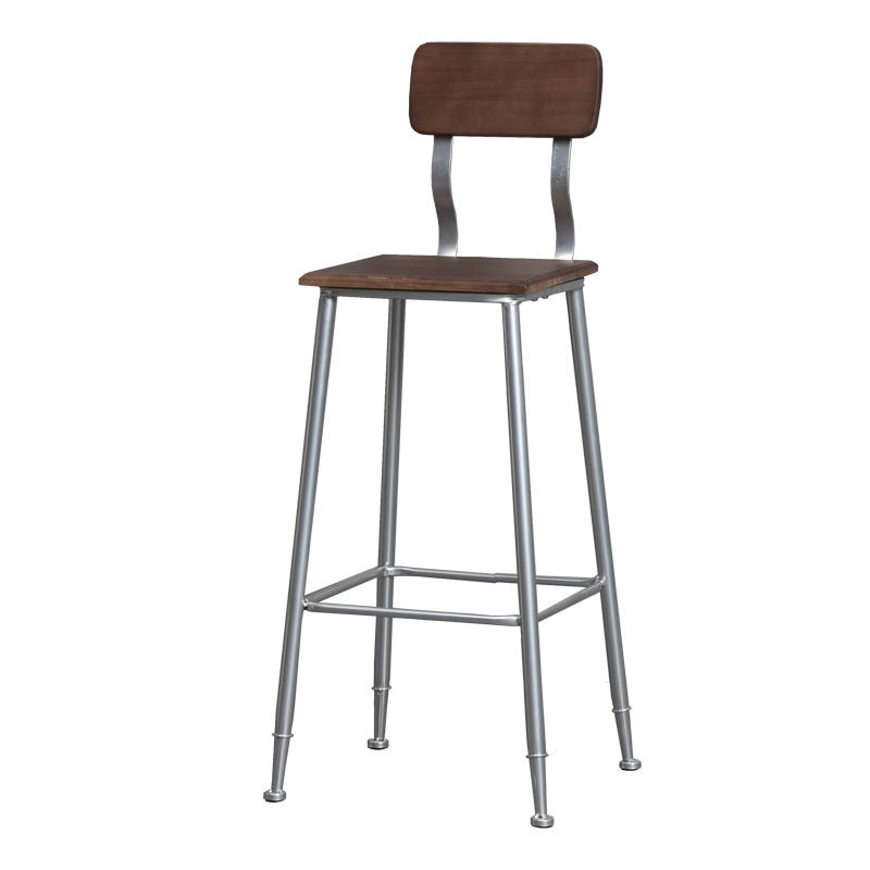 Modern Solid Wood Counter Stool Armless Bar Height Bar Stool with Footrest