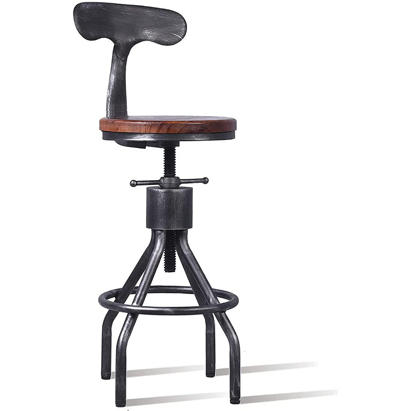 Industrial Metal Counter Height Stools Adjustable Bar Stool for Indoor
