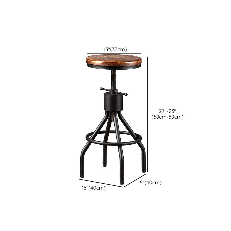 Industrial Metal Counter Height Stools Adjustable Bar Stool for Indoor