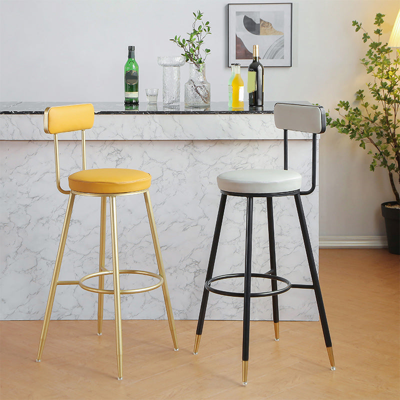 Glam Style Upholstered Counter Stool Armless Bar Stool for Indoor