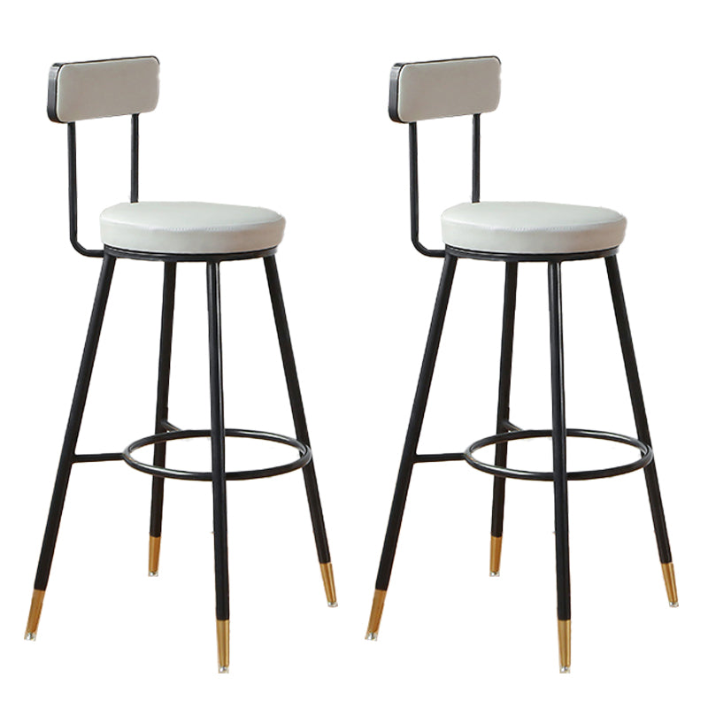 Glam Style Upholstered Counter Stool Armless Bar Stool for Indoor