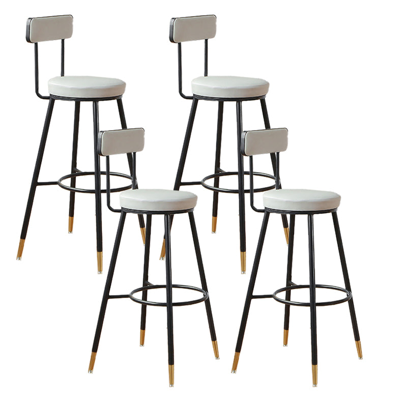 Glam Style Upholstered Counter Stool Armless Bar Stool for Indoor