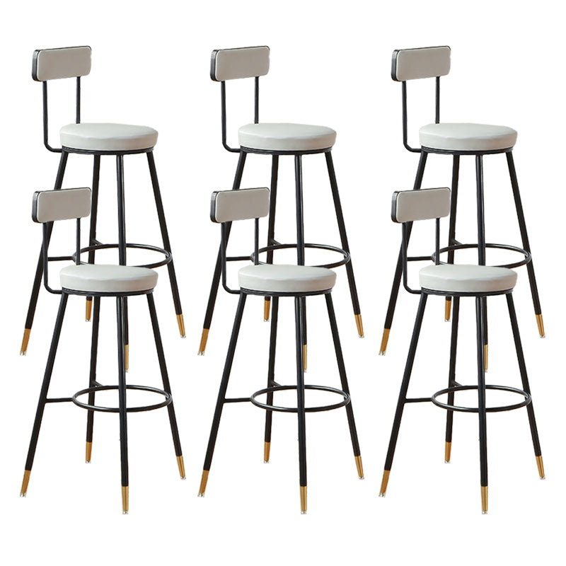 Glam Style Upholstered Counter Stool Armless Bar Stool for Indoor