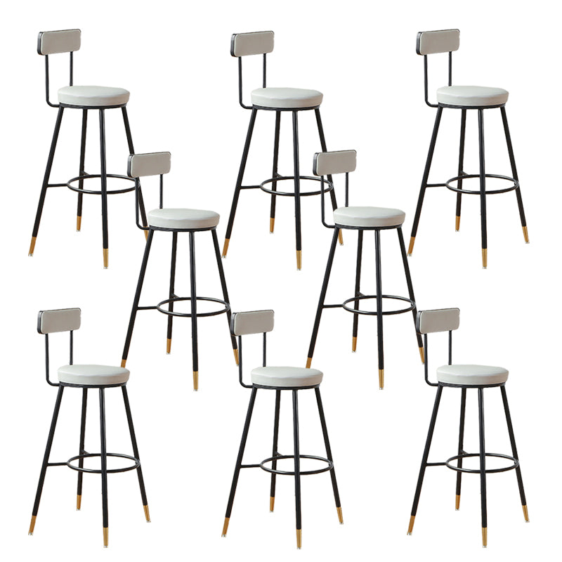 Glam Style Upholstered Counter Stool Armless Bar Stool for Indoor