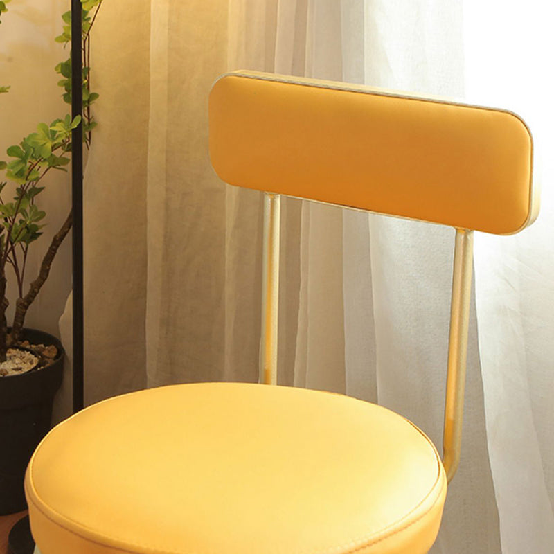 Glam Style Upholstered Counter Stool Armless Bar Stool for Indoor