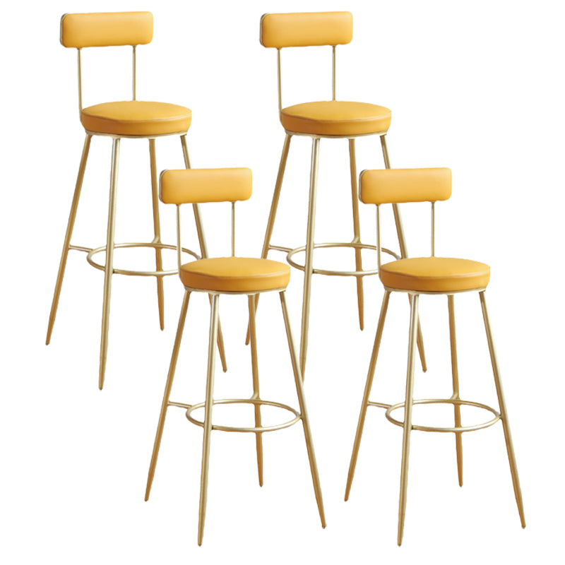 Glam Style Upholstered Counter Stool Armless Bar Stool for Indoor