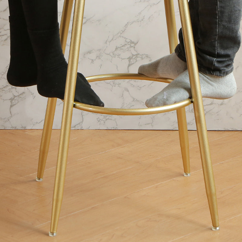 Glam Style Upholstered Counter Stool Armless Bar Stool for Indoor