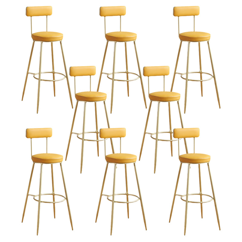 Glam Style Upholstered Counter Stool Armless Bar Stool for Indoor