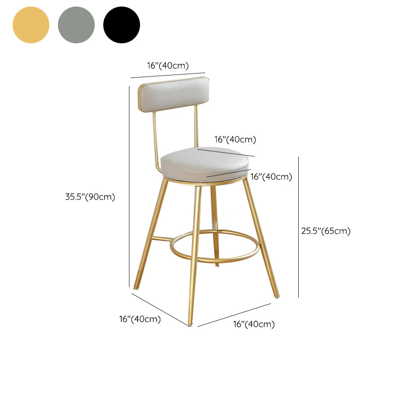 Glam Style Upholstered Counter Stool Armless Bar Stool for Indoor