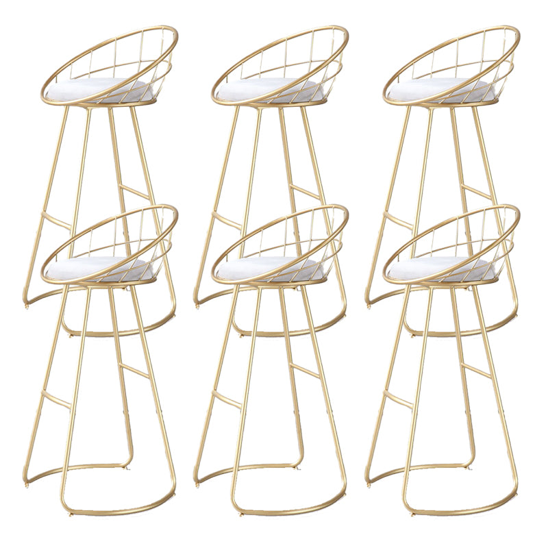 Contemporary Style Counter Stool Upholstered Bar Stool with Metal Base