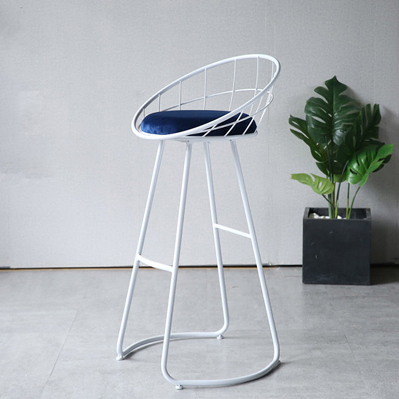 Contemporary Style Counter Stool Upholstered Bar Stool with Metal Base