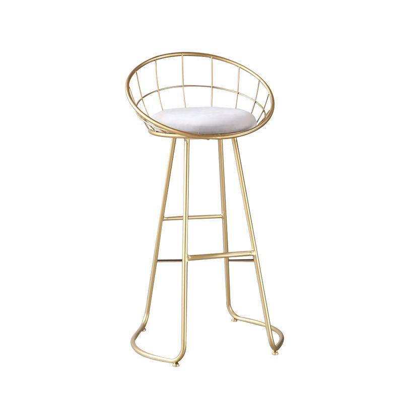 Contemporary Style Counter Stool Upholstered Bar Stool with Metal Base
