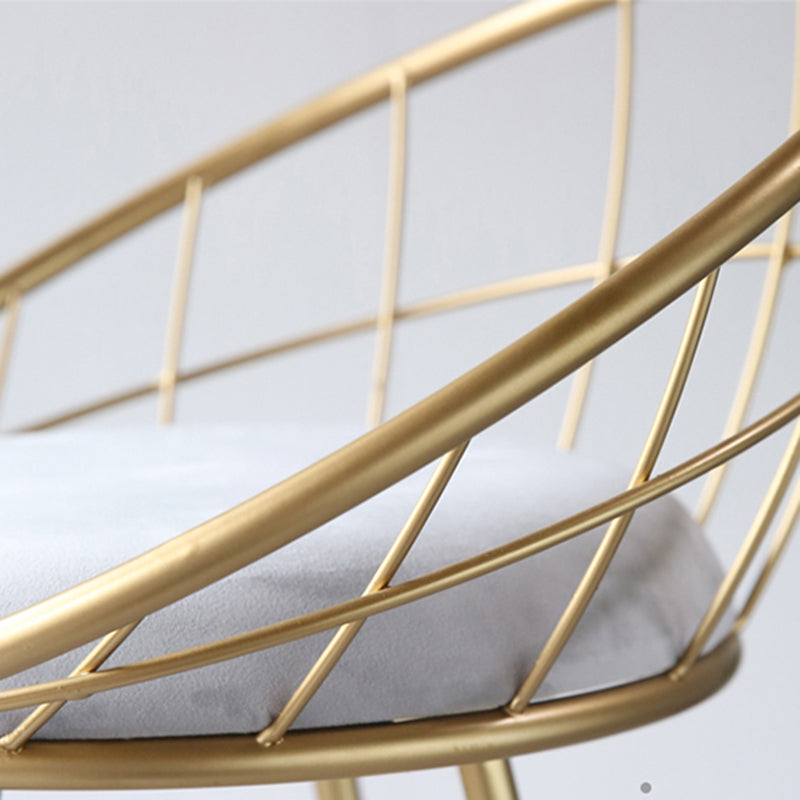 Contemporary Style Counter Stool Upholstered Bar Stool with Metal Base