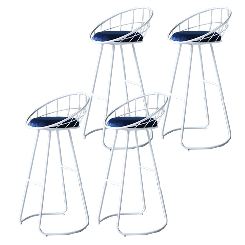 Contemporary Style Counter Stool Upholstered Bar Stool with Metal Base