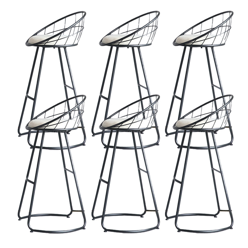 Contemporary Style Counter Stool Upholstered Bar Stool with Metal Base